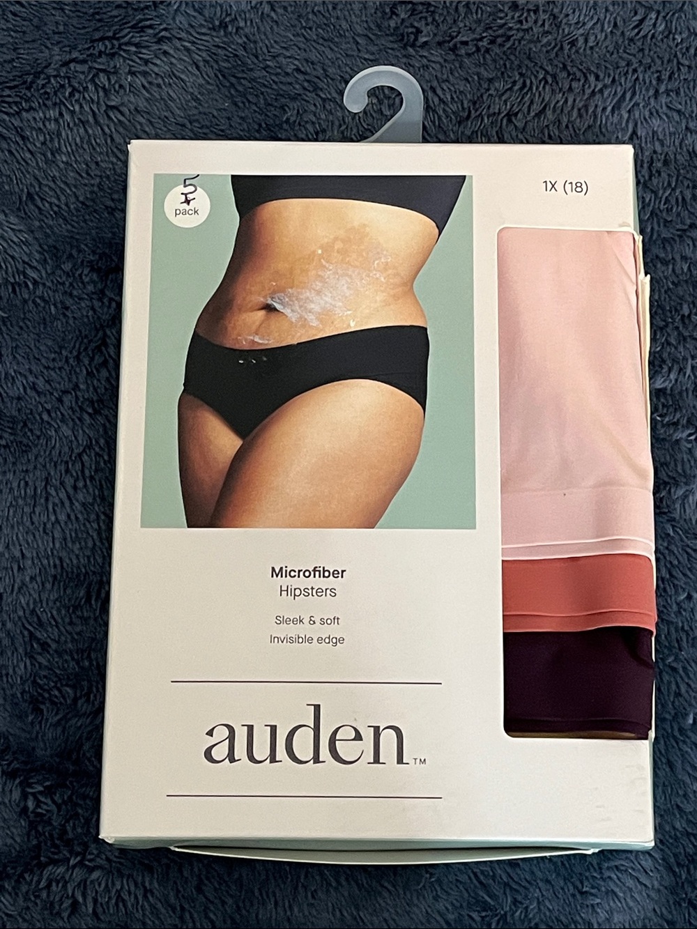 Auden Microfiber Hipster Panties 5-Pack Size 1X (18) NIB Assorted Colors